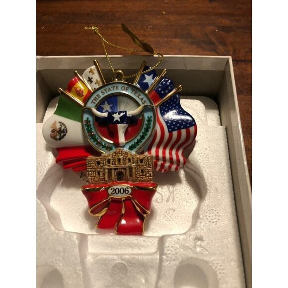 Danbury Mint Texas Pride Christmas Ornament Nib - Picture 1 of 5